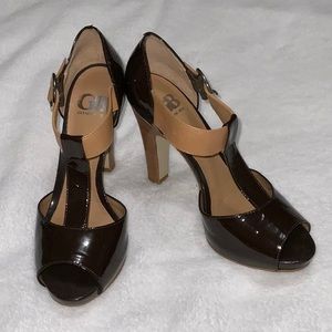 Dark Brown Sandal Heels Size 6 1/2 Gianni Bini